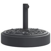 Base per ombrellone rotonda 45 x 35 cm 25 kg design floreale terrazza giardino in PE nero 02_0056643