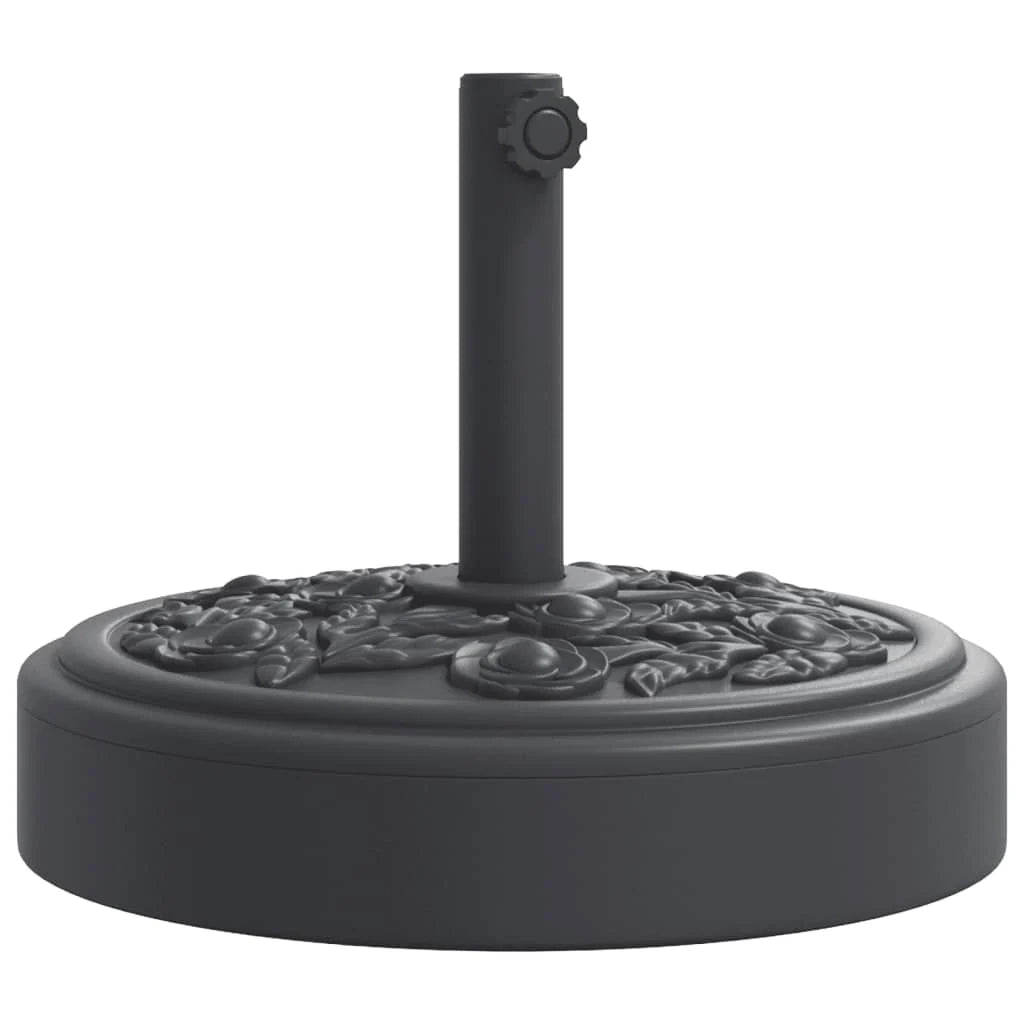 Base per ombrellone rotonda 45 x 35 cm 25 kg design floreale terrazza giardino in PE nero 02_0056643