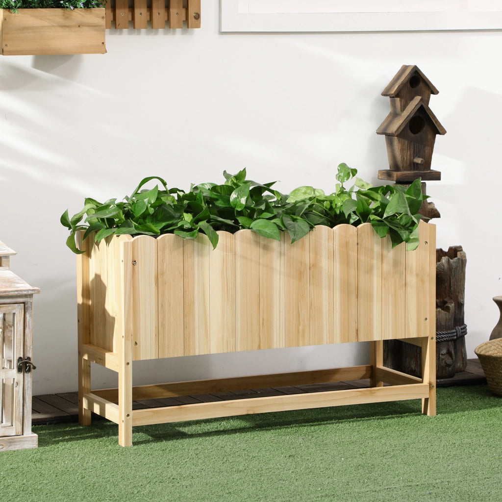Easycomfort Fioriera da Esterno Verticale in Legno con Foro di Drenaggio e Rivestimento Interno, 86x30x50 cm