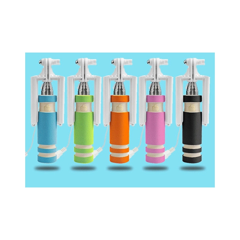 Trade Shop - Mini Monopiede Telescopico Selfie Stick Smartphone Pieghevole Con Cavo Jack -