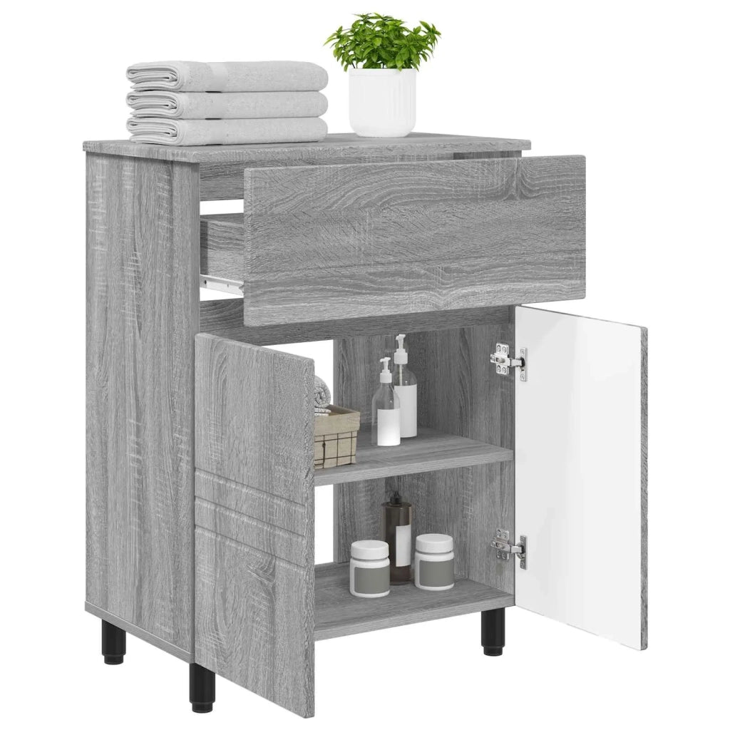 Mobiletto da bagno Sonoma grigio 60 x 35 x 80 cm 889421