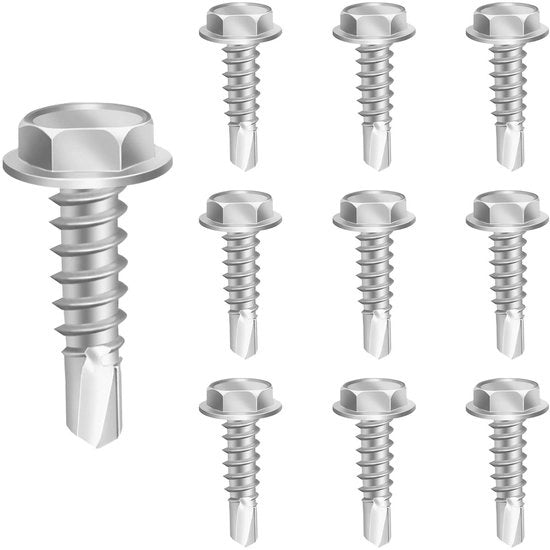 Viti a 3 gusci 150 pezzi - Viti autoalimentanti - Acciaio inossidabile 410 - Viti a boccola - Piattaforma trapezoidale - Durissime e resistenti