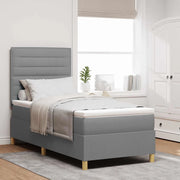 Letto a Sorgente LED Grigio chiaro 80 x 200 cm Tessuto