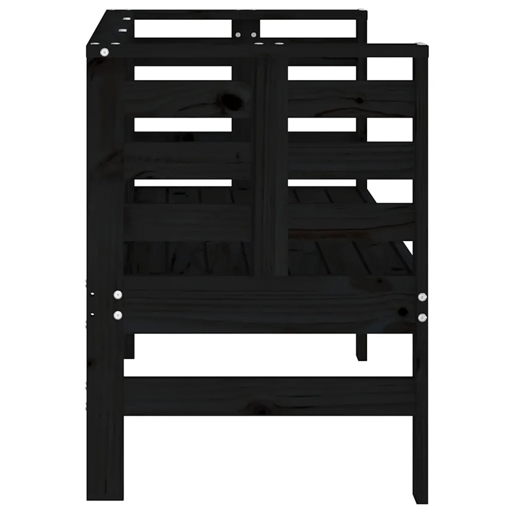 Panchina da Giardino | Panca da Giardino Nera 111,5x53x71 cm Legno Massello di Pino