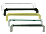 MANIGLIE PER MOBILI RETTANGOLARI FISSE IN ZAMA- - interfori mm.96 colore bianco lucido - 10 pezzi
