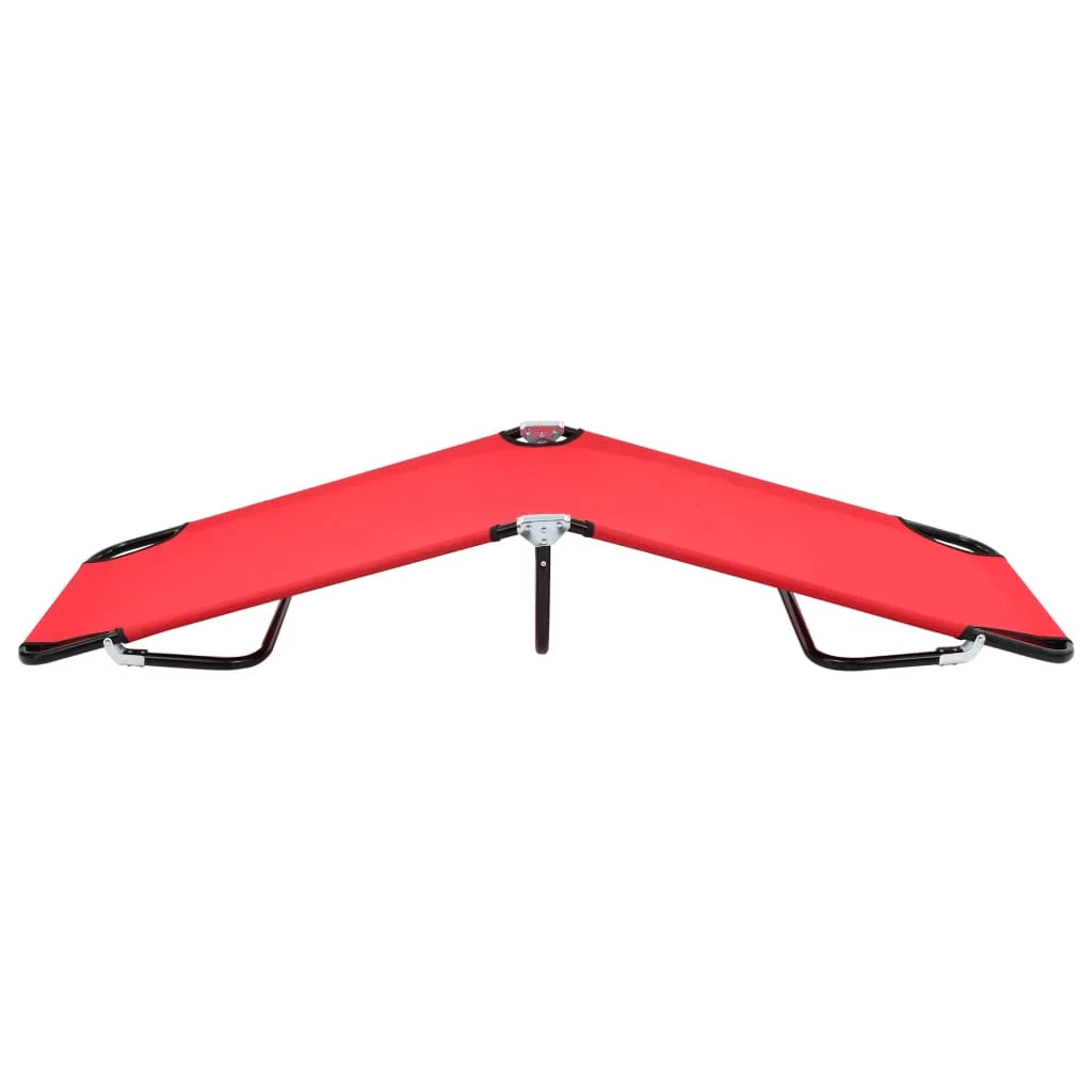 Letto pieghevole da campeggio mobile da esterno 190 cm pieghevole acciaio rosso 02_0012884