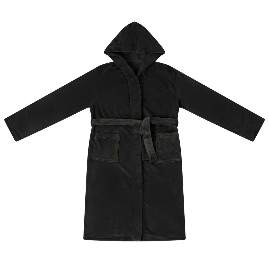 Accappatoio con Cappuccio Nero m Flanella CFW3563307
