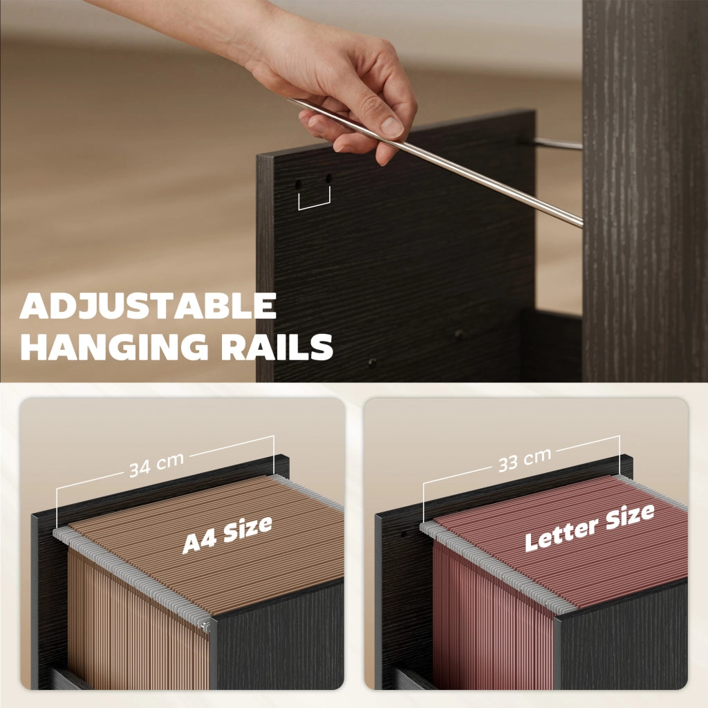 Scrivania da Ufficio Salvaspazio 120x52,3x76 cm con Cassetti in Legno e Acciaio Nero