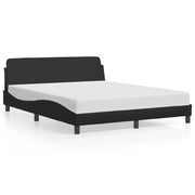 Letto matrimoniale | Letto per adulti | Giroletto Dover Nero 160x200 cm in Similpelle
