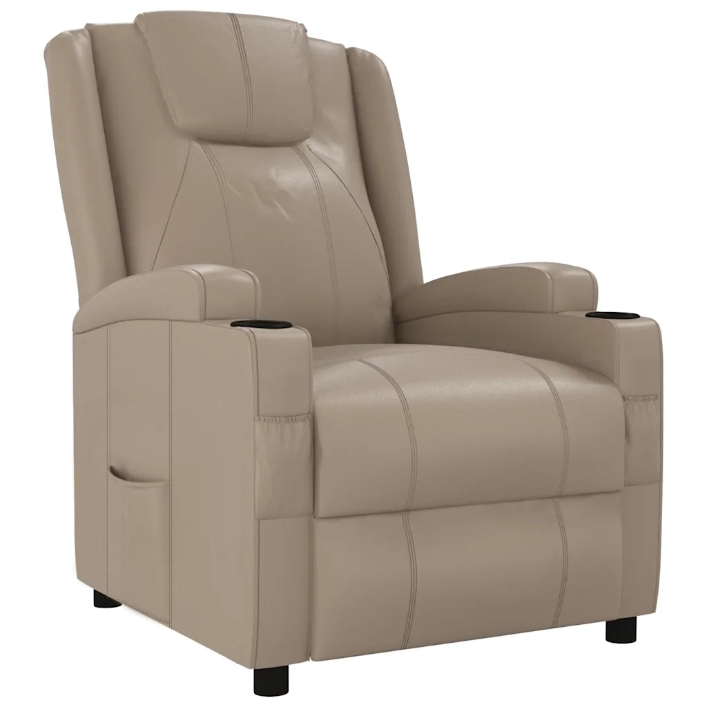 Divano Sedia-Poltrona Reclinabile Cappuccino in Similpelle 856485