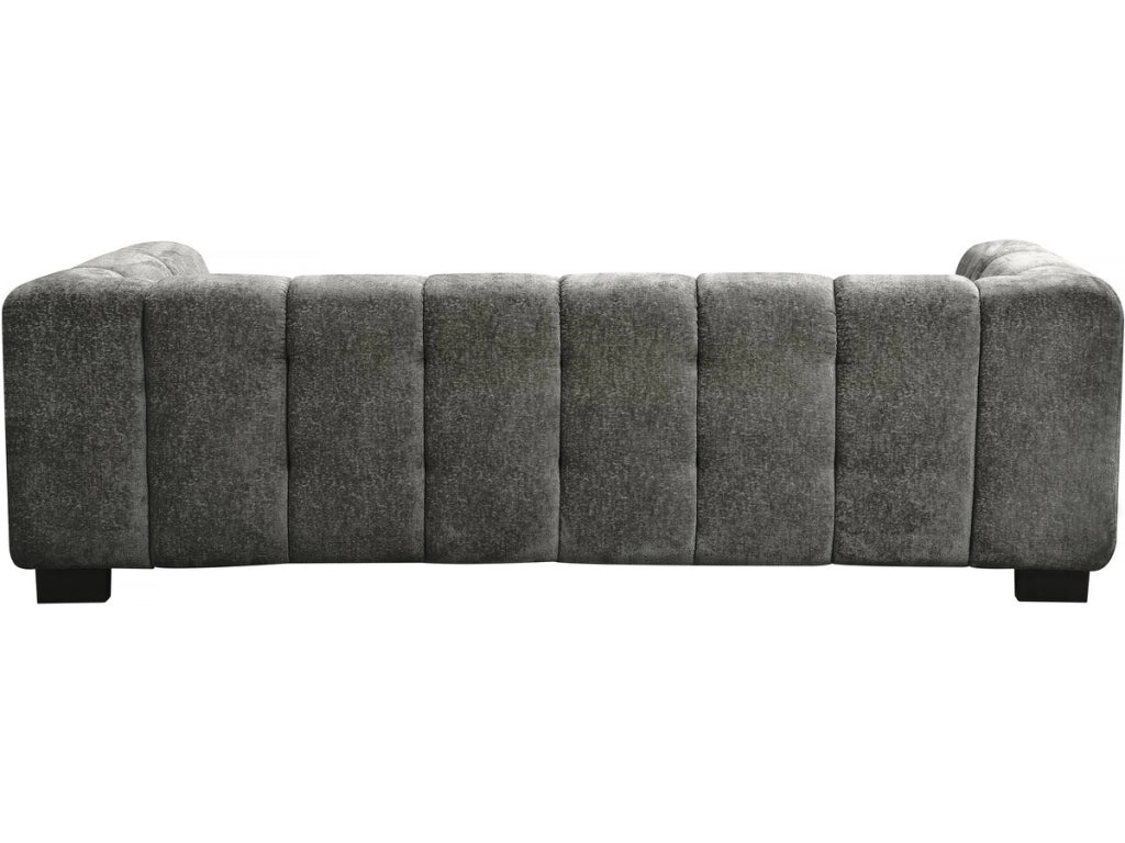 Divano dritto di design in tessuto ciniglia 3 posti "Foch" - Grigio