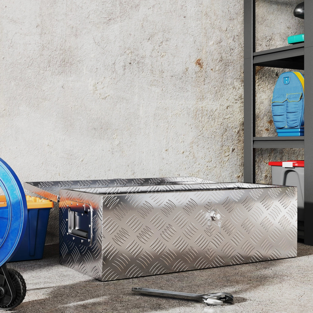 Cassetta attrezzi ¨C Zephmum ¨C Aluminio grigio 76x33x25 cm