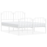 Letto matrimoniale | Letto per adulti | Giroletto con Testiera e Pediera Metallo Bianco 150x200 cm