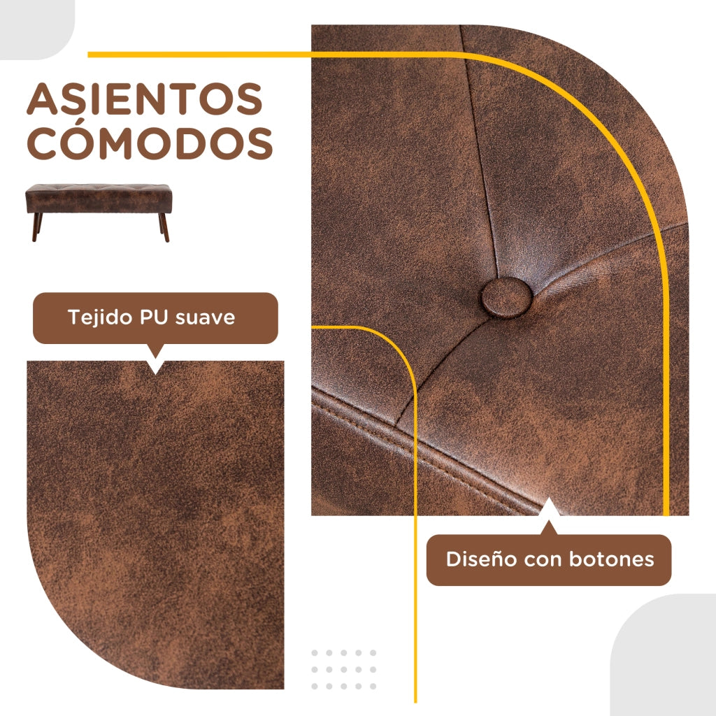 Piedi letto pouf con cuscino ¨C zephmum ¨C marrone legno 114x38x42 cm