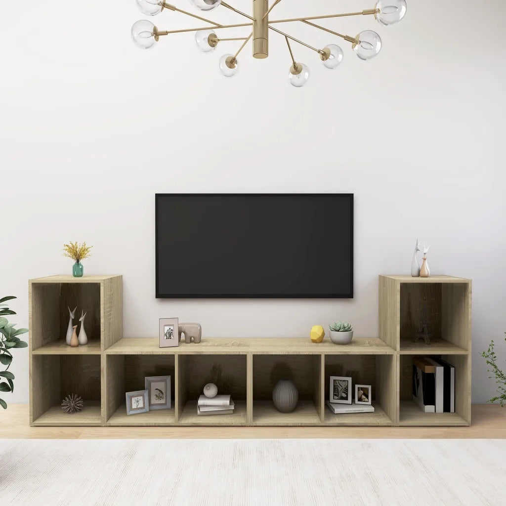 Mobili TV 4 pz Rovere Sonoma 72x35x36,5 cm in Truciolato  cod mxl 16925