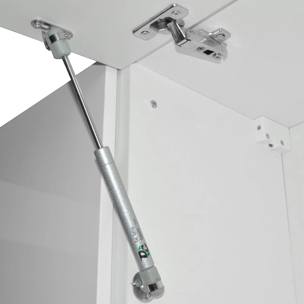 Cucina angolare completa Rick, Bianco lucido/bianco, 190 x 60 cm, PL Marmo, con elementi modulari espandibili per una pianificazione flessibile della cucina