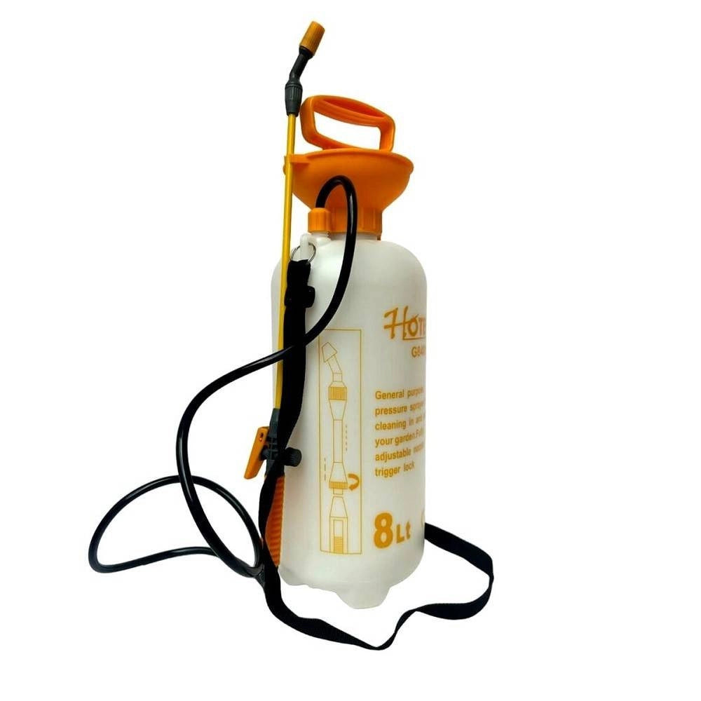 Trade Shop - Pompa Irroratrice A Pressione 8 Litri + Spruzzino Vaporizzatore Manuale 1 Litro -