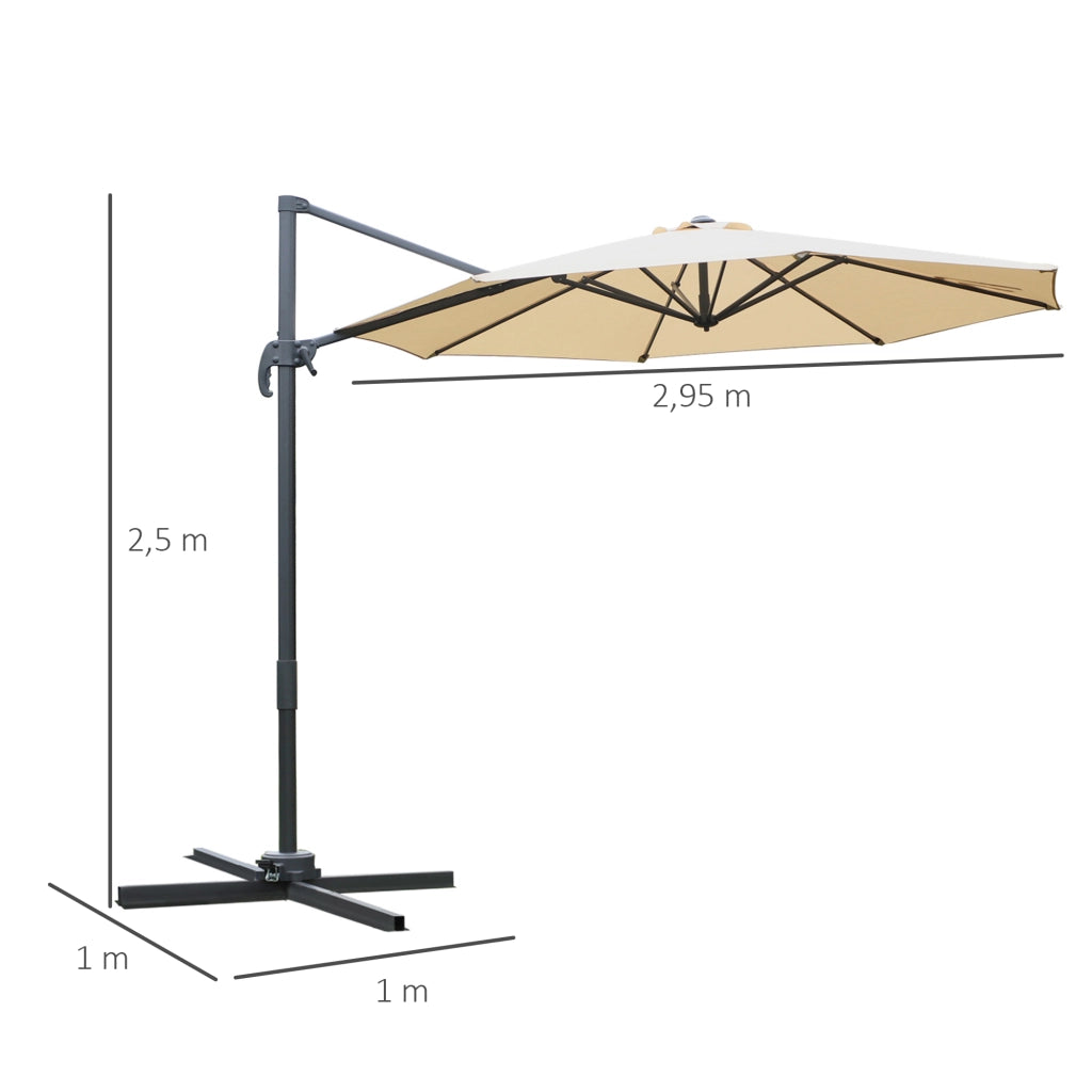 Ombrellone da giardino inclinabile rotante 360¡ã ¨C zephmum ¨C con piede a croce e 8 bracci