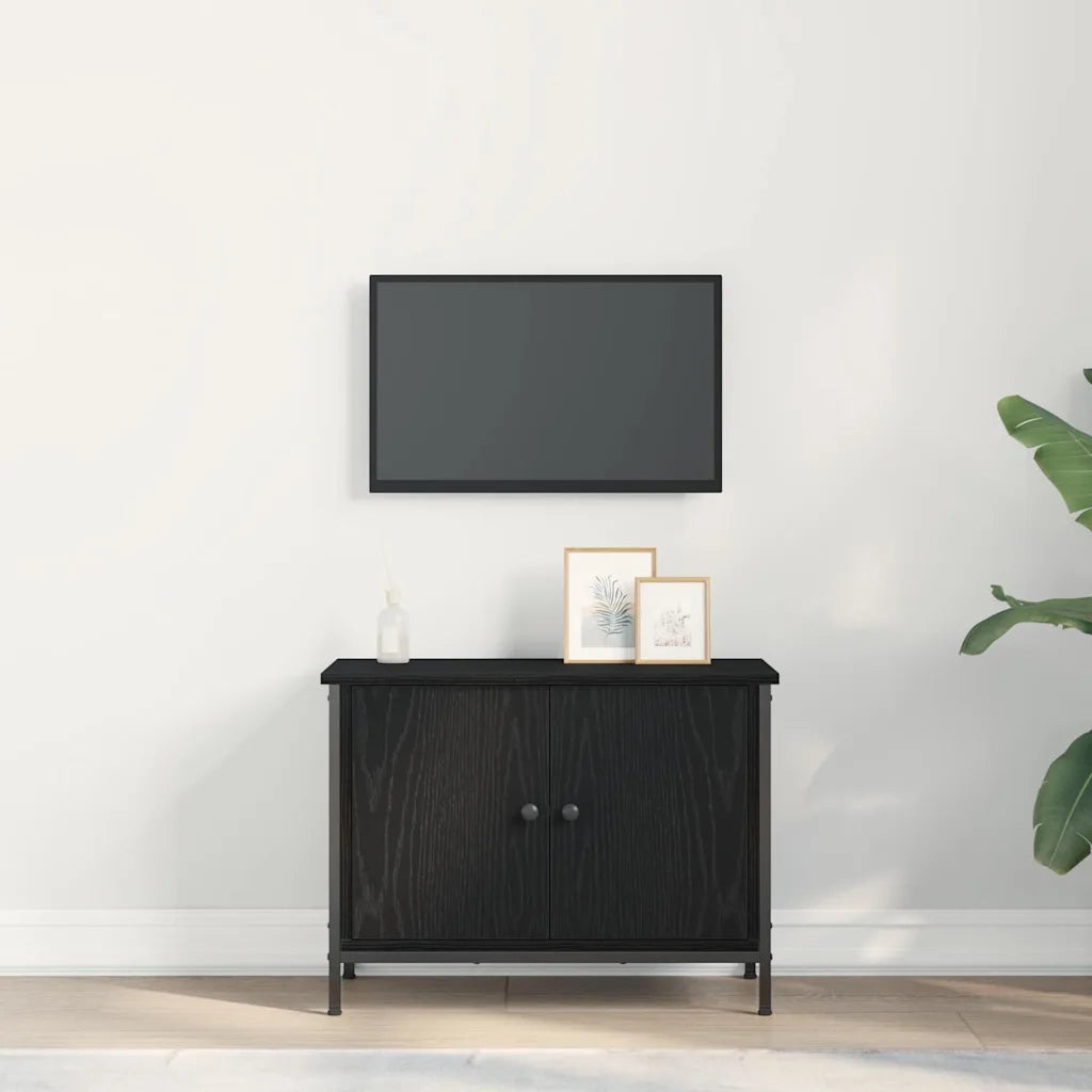 Mobile TV Rovere Nero 60 x 35 x 45 cm Legno multistrato 873891
