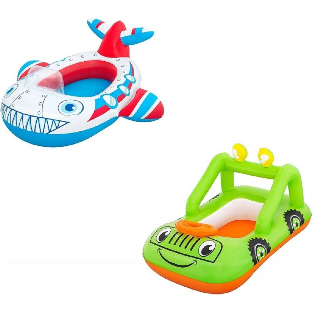 Trade Shop - Canottino Gonfiabile Jeep 92x61 Cm / Aereo 109x97 Cm Gommone Per Bambini 34169 -