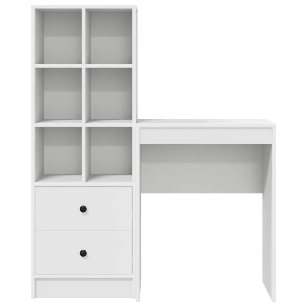 Scrivania con Storage Bianca in Legno Ingegnerizzato