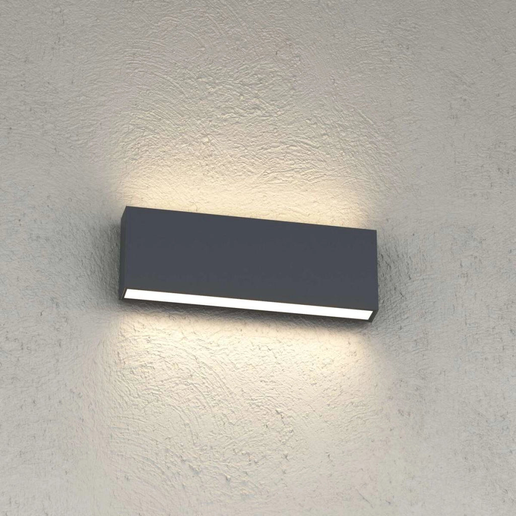 MADRID APPLIQUE BIEMISSIONE 26CM GRIGIO ANTRACITE LED CCT 3000 4000K 10W 1240LM IP65