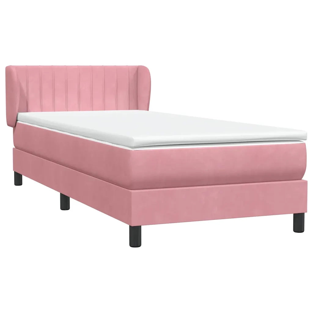Giroletto a Molle con Materasso Rosa 90x210 cm Velluto