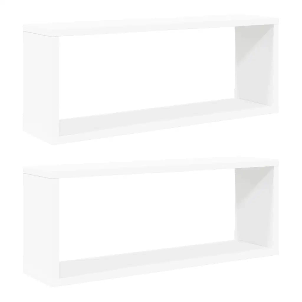 Mensole Parete a Cubo 2 pz Bianche 60x15x23 cm Truciolato cod mxl 50071