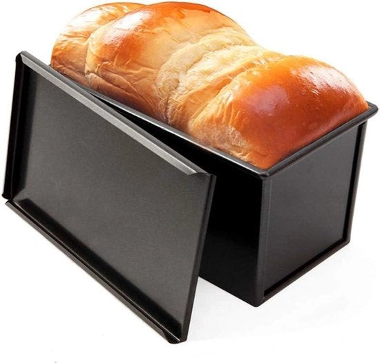 Pignatta da pane 2.2L di capacità di impasto, antiaderente, acciaio inossidabile, forma per pane e toast nera