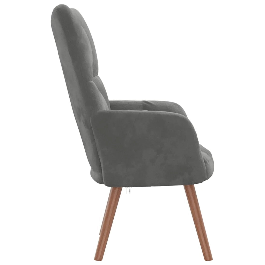 Sedia Relax Grigio Scuro in Velluto 328052