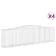 Set di 4 gabbioni ad arco per recinzione gabbia o muro di contenimento 400 x 50 x 100/120 cm ferro zincato argento 02_0041491