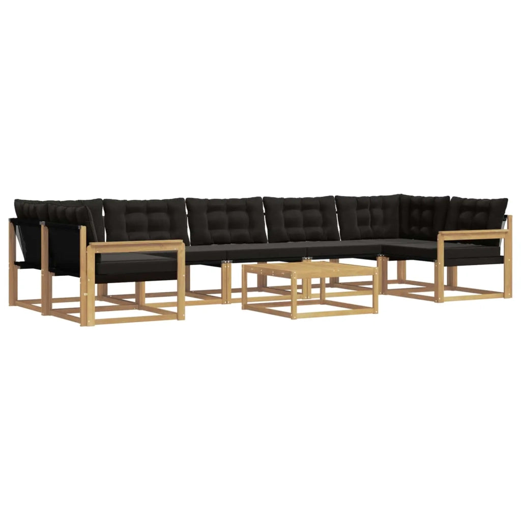 Set di divani da esterno 8 pcs Bianco e Nero 79 x 79 x 37 cm