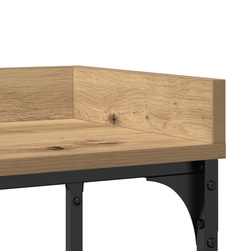Tavolino Artisan in Rovere 100x30x80 cm in Legno Ingegnerizzato e Acciaio