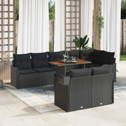 Set Divano da Giardino con cuscino 9 pcs Nero 3349477