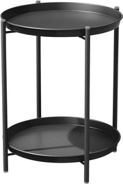 Scaffale supplementare 2 livelli tavolo salotto rotondo - nero 45D x 45B x 53H