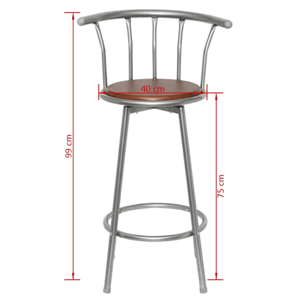 Sgabelli da Bar Set 2 pz in Acciaio Marroni cod mxl 66079