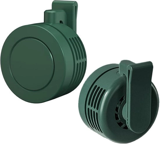 Ventilatore da clip - Mini ventilatore portatile senza pale - Piccolo ventilatore da clip - Ventilatore elettrico silenzioso da collo con clip - Portatile - 3 velocità e manuale - Per ufficio, viaggi e outdoor - Clip ventilatore mini ciclonico - Verde