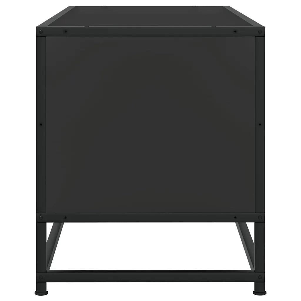 Mobile Porta TV-Mobile per TV-Credenza TV Nero 180x30x50cm in Truciolato e Metallo