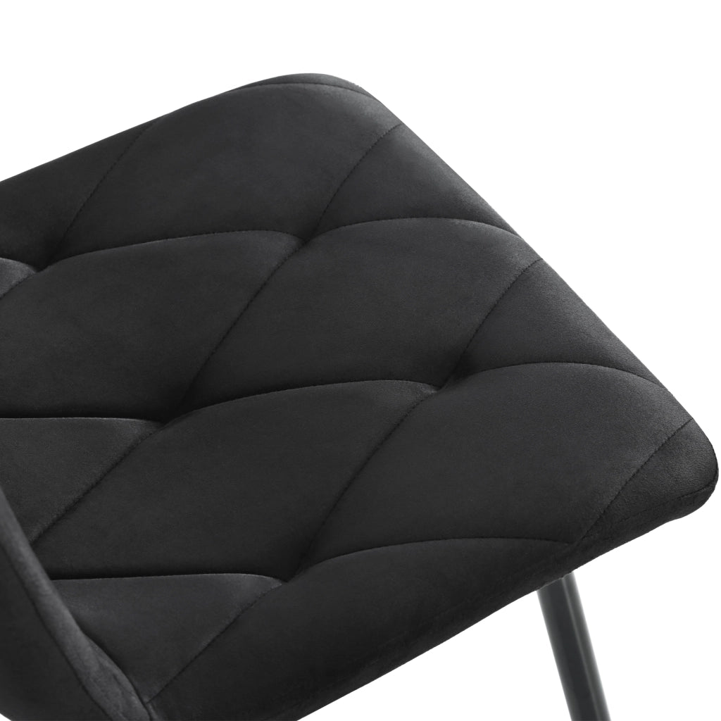 SEDIA da pranzo in velluto nero Set da 4 pezzi