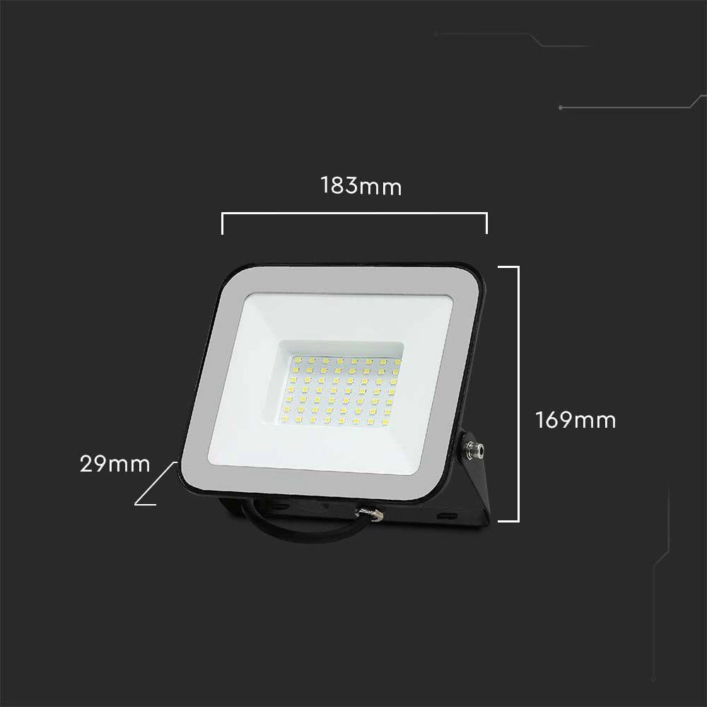 Faro LED 50W 6500K 4270lm Samsung IP65 nero V-TAC