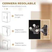 Credenza Moderna da Cucina con 2 Cassetti, 2 Ripiani e un Armadietto, 88x35x160 cm, Legno e Nero