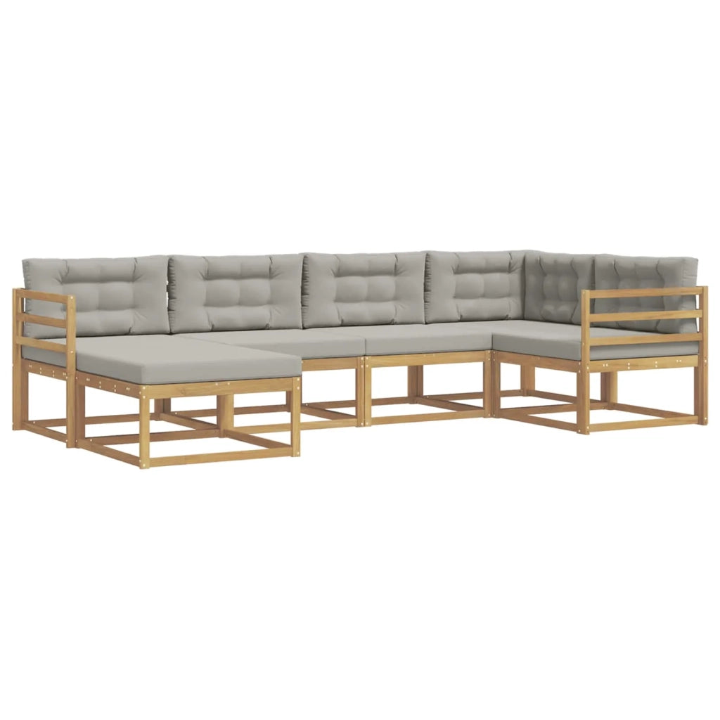 Set di divani da esterno 5 pz Bianco e Grigio Chiaro Poliestere 3386675