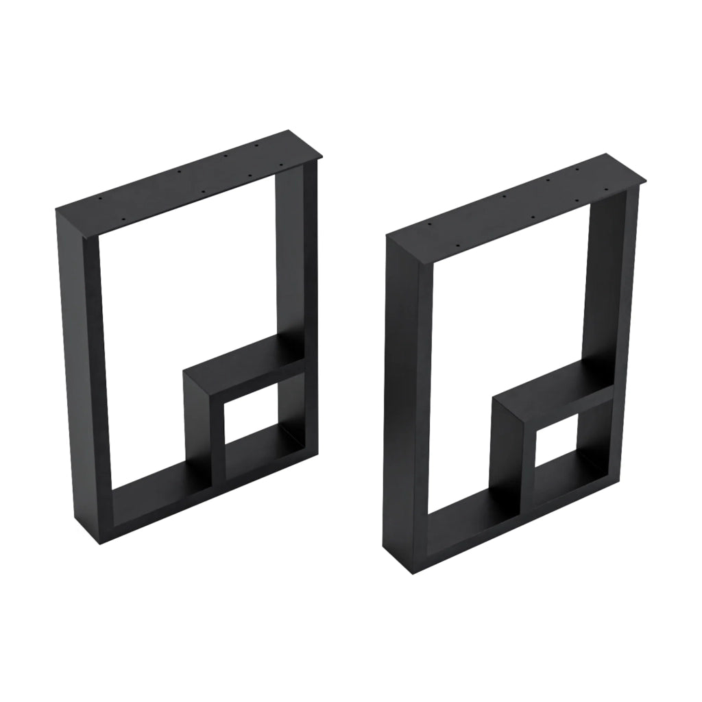 Set di 2 gambe per tavolo in acciaio 42 x 30 x 7 cm nero 03_0010590