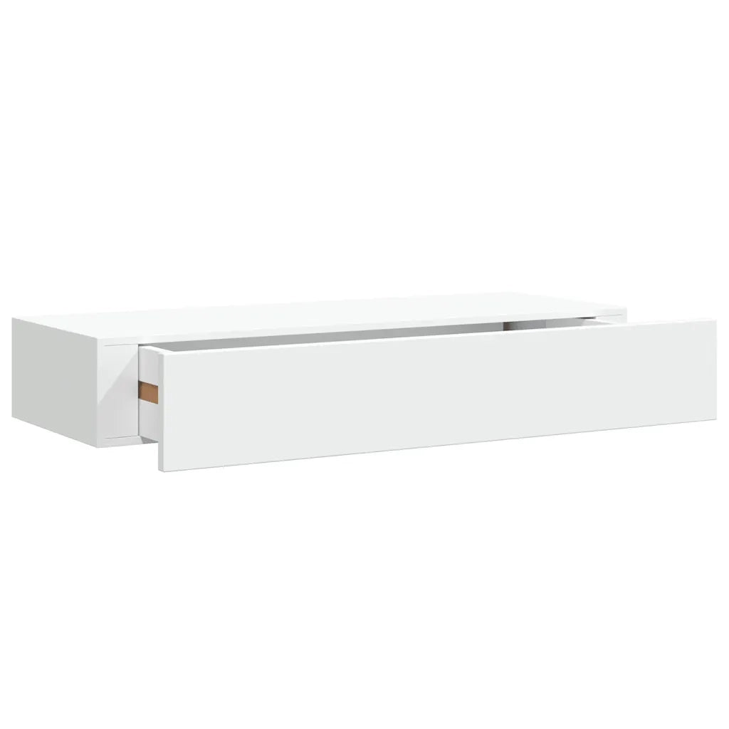 Scaffali con Cassetti da Parete 2 pz Bianchi 60x23,5x10 cm MDF 330256