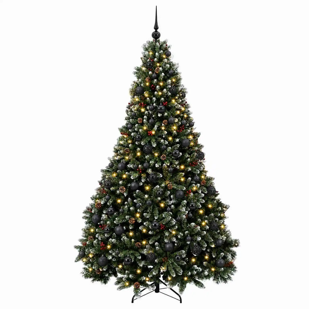 Albero di Natale artificiale verde con palline 210 cm 300 LED 3466478