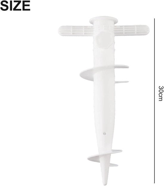 Paraplu per spiaggia con ancore per pesca al largo e supporto per paraplu standard per pescatori di mare aperto (bianco)