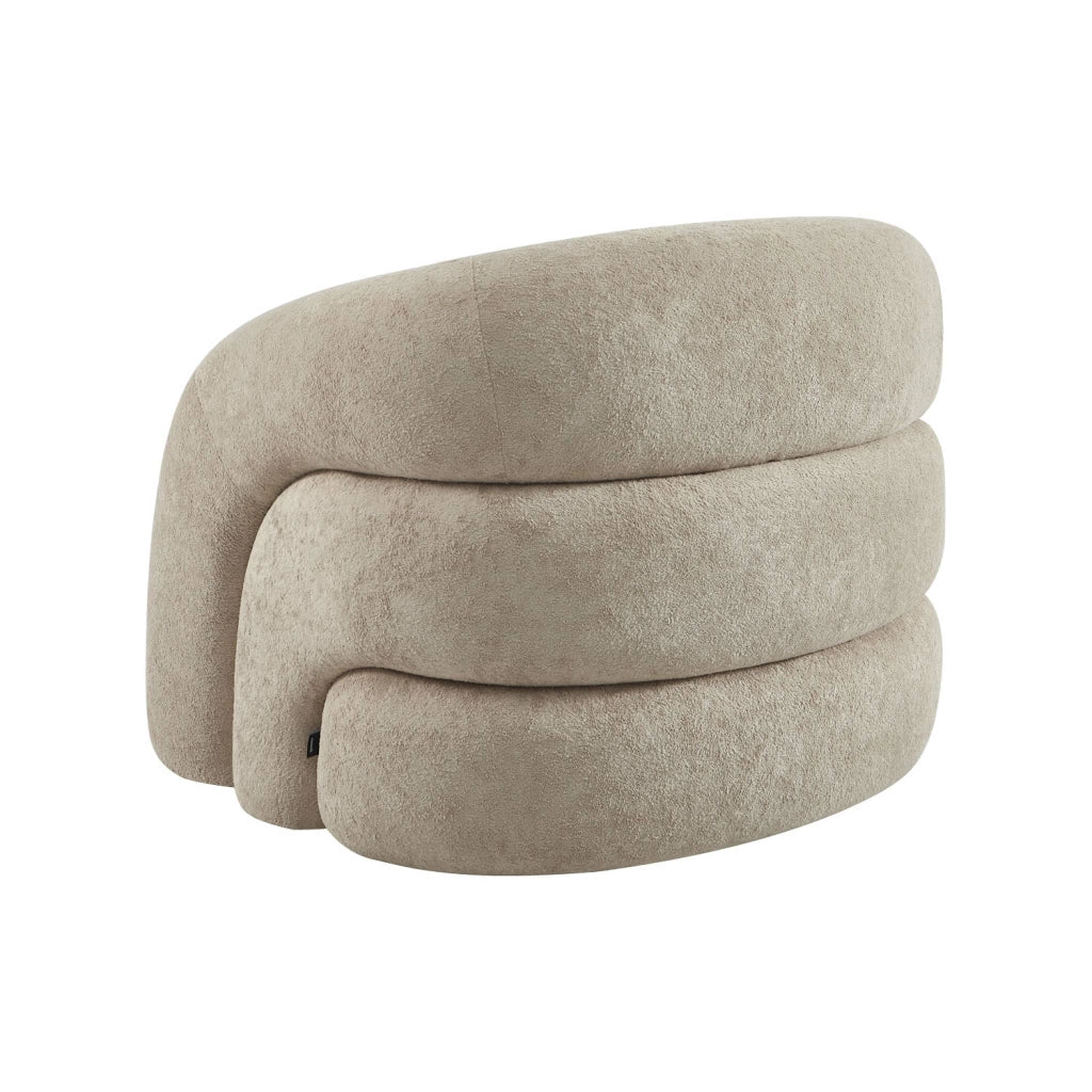 Poltrona organica in tessuto, beige