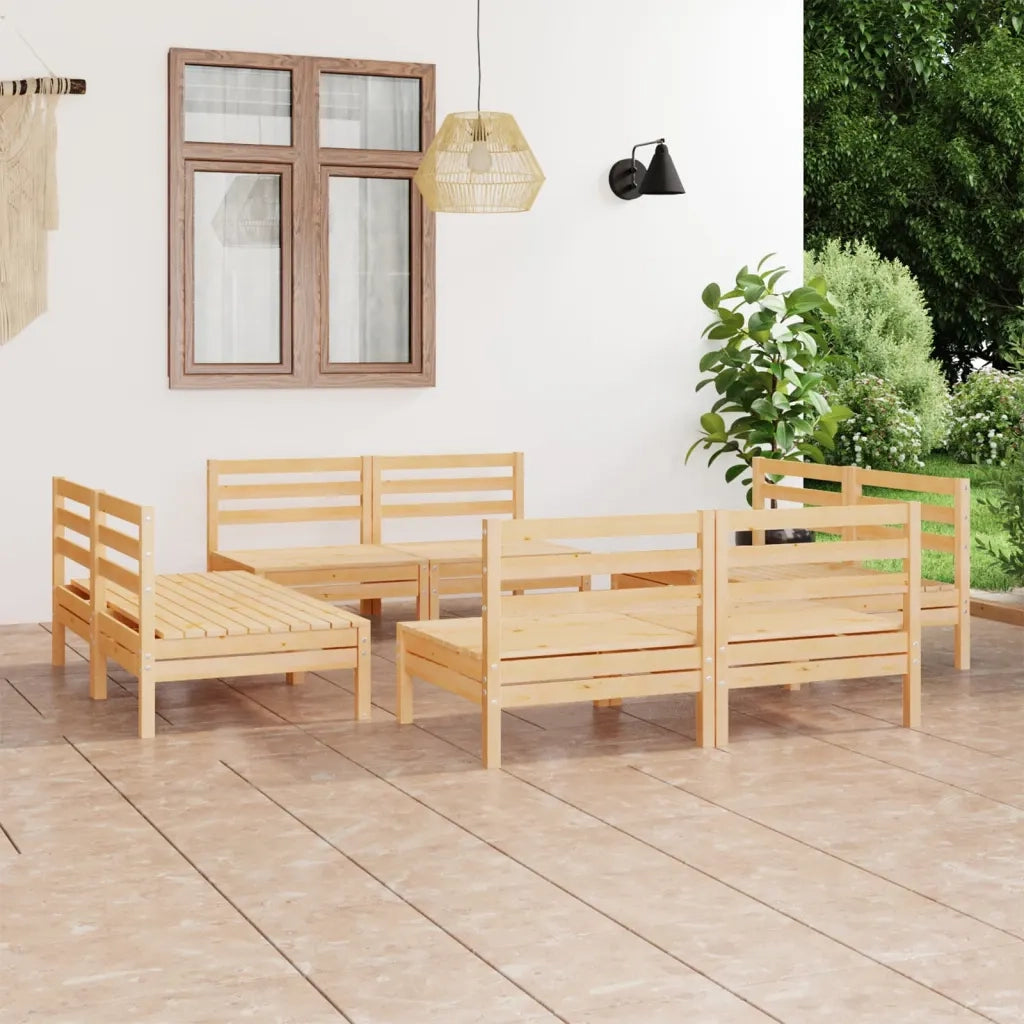Set Divani da Giardino 8 pz in Legno Massello di Pino cod mxl 37001