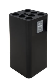 Pattumiera a Bidone da 100 L 38,3x38,3x82,5 cm 7 Scomparti Tubolari e 1 Vaschetta in Acciaio Verniciato Nero