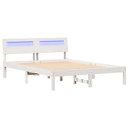 Letto matrimoniale | Letto per adulti | Struttura del letto Bianco 120 x 200 cm Pino massello